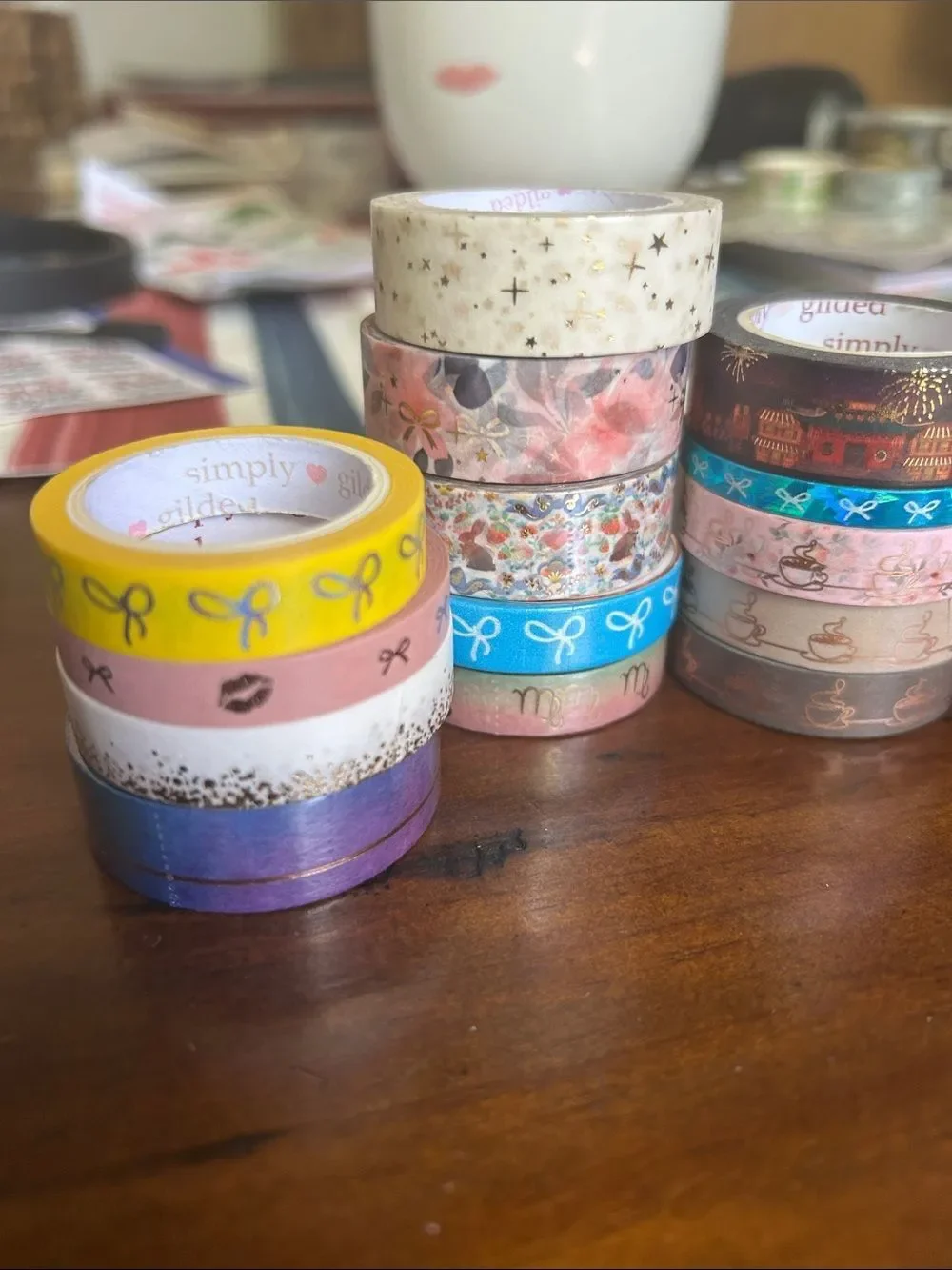 Simply Gilded assorted  Tape Bundle - Pink, Yellow, Teal, Brown, Cream 18 items